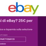 Coupon eBay da 25 euro
