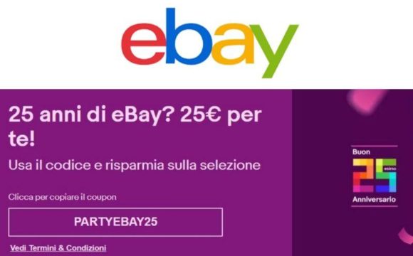 Coupon eBay da 25 euro