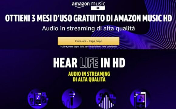 Amazon Music HD 3 mesi Gratis!