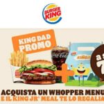 Offerta Burger King per la Festa del Papà King Dad Promo omaggio