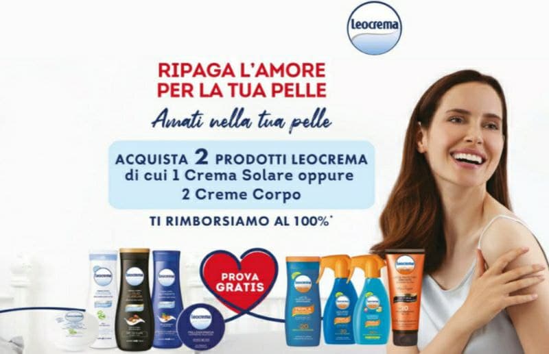 Cashback Leocrema ricevi 100% di rimborso Leocrema ripaga l’amore per la tua pelle