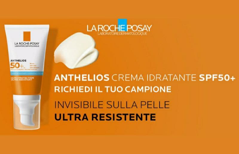 Campione omaggio La Roche-Posay Anthelios crema idratante SPF50+ per il tuo viso sono fino ad esaurimento scorte