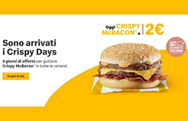 McDonald’s Crispy Days 5 offerte per 5 versioni