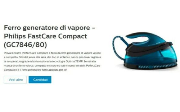 Philips FastCare Compact riceverai il prodotto in omaggio Nuovo Test