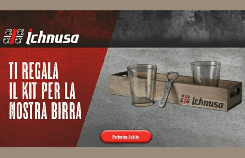 Premio certo birra Ichnusa scopri come ricevere il kit comprende vassoio 2 bicchieri apribottiglie