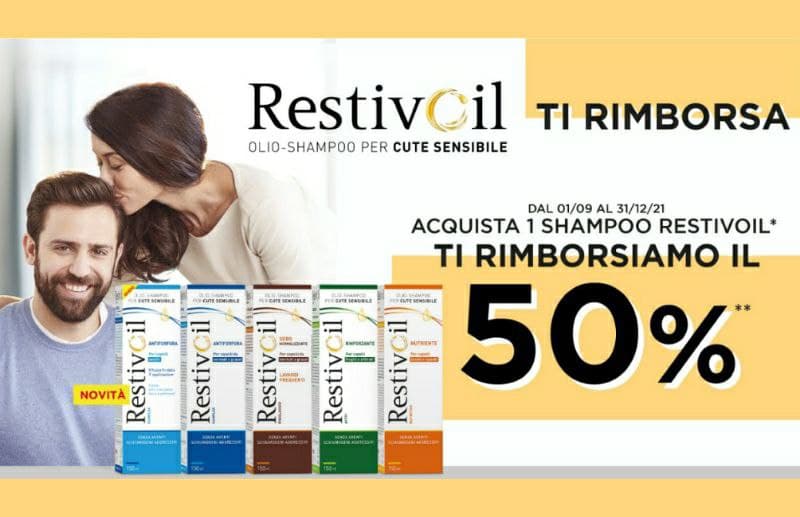 Restivoil Ti Rimborsa, nuovo cashback del 50% su uno shampoo