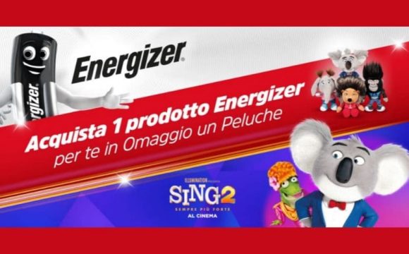 Ecco un altra iniziativa Sing 2 sempre più forte con premio certo con Energizer infatti ottieni un Peluche Sing 2 Ecco come averlo