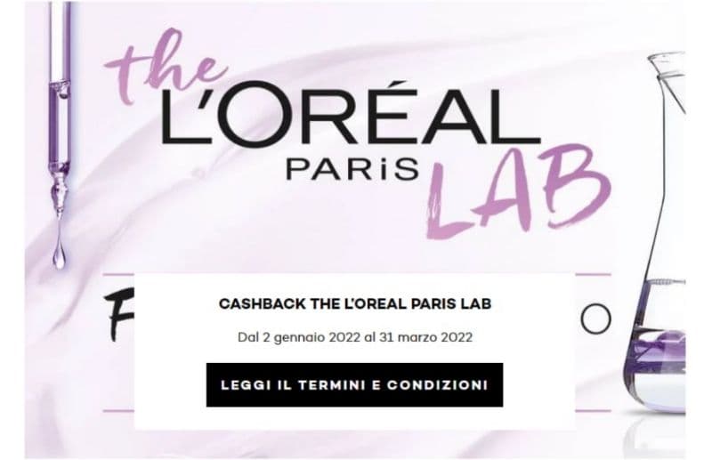 Cashback L oréal Paris Lab 2022 spendi 15 euro e ricevi 10 euro di rimborso