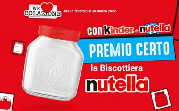 Concorso Ferrero Biscottiera Nutella 2022 nuovo premio sicuro