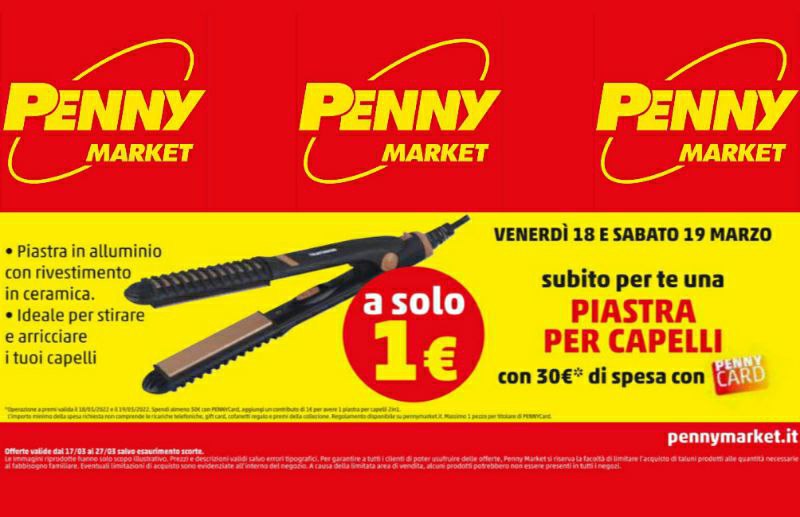 Solo da Penny Market Piastra per capelli a solo 1 euro nei giorni 18 e 19 marzo