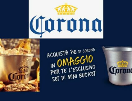 L aperitivo con Corona operazione a premi, partecipa e ricevi come nuovo premio certo un set di 3 mini-bucket brandizzati